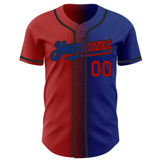 Custom Royal Red-Black Authentic Gradient Fashion Baseball Jersey - Sky-Custom