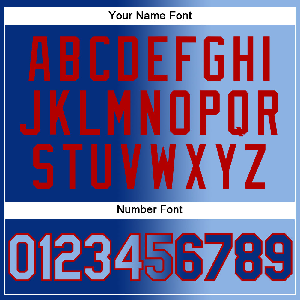 Custom Royal Light Blue-Red Authentic Gradient Fashion Baseball Jersey - Sky-Custom