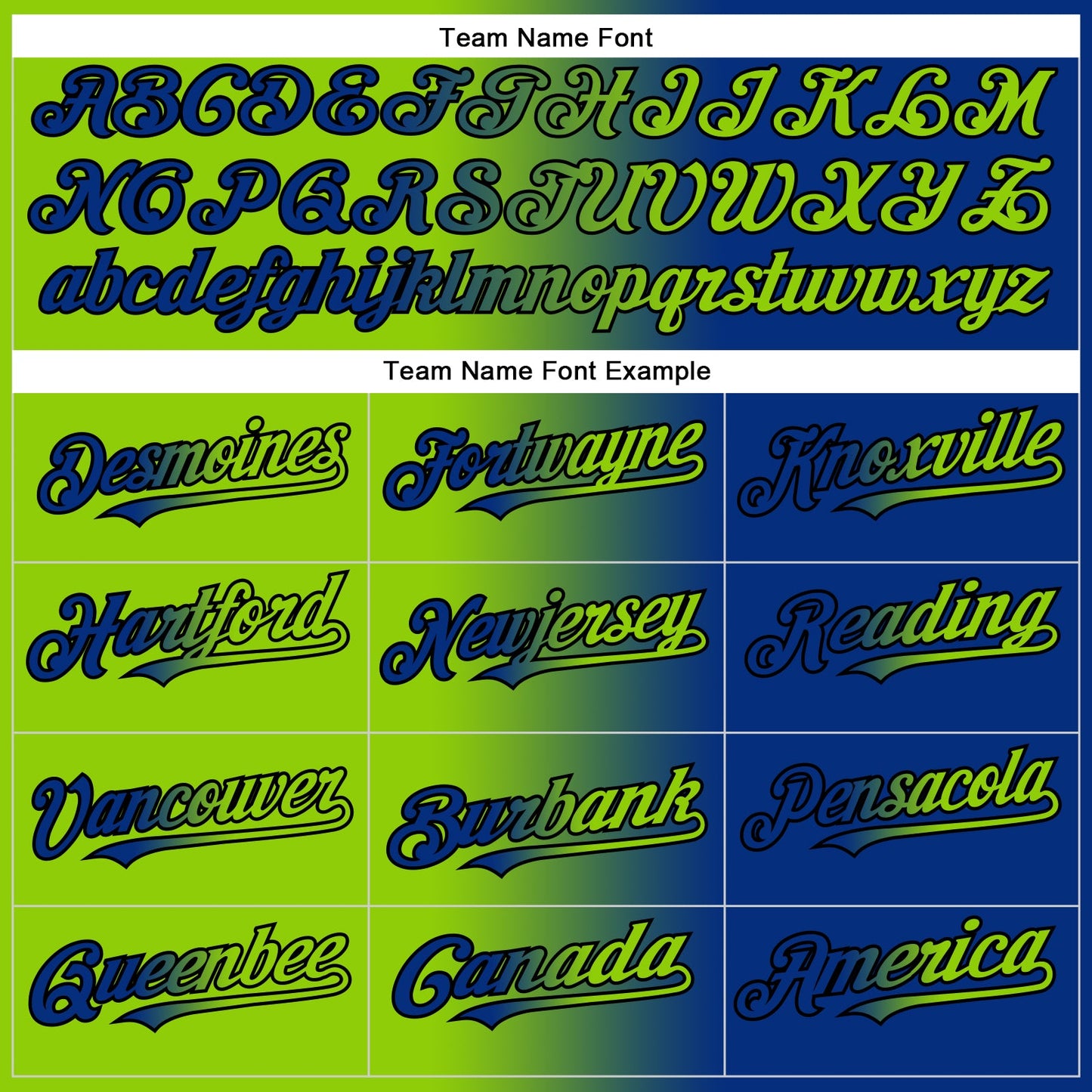Custom Royal Neon Green-Black Authentic Gradient Fashion Baseball Jersey - Sky-Custom