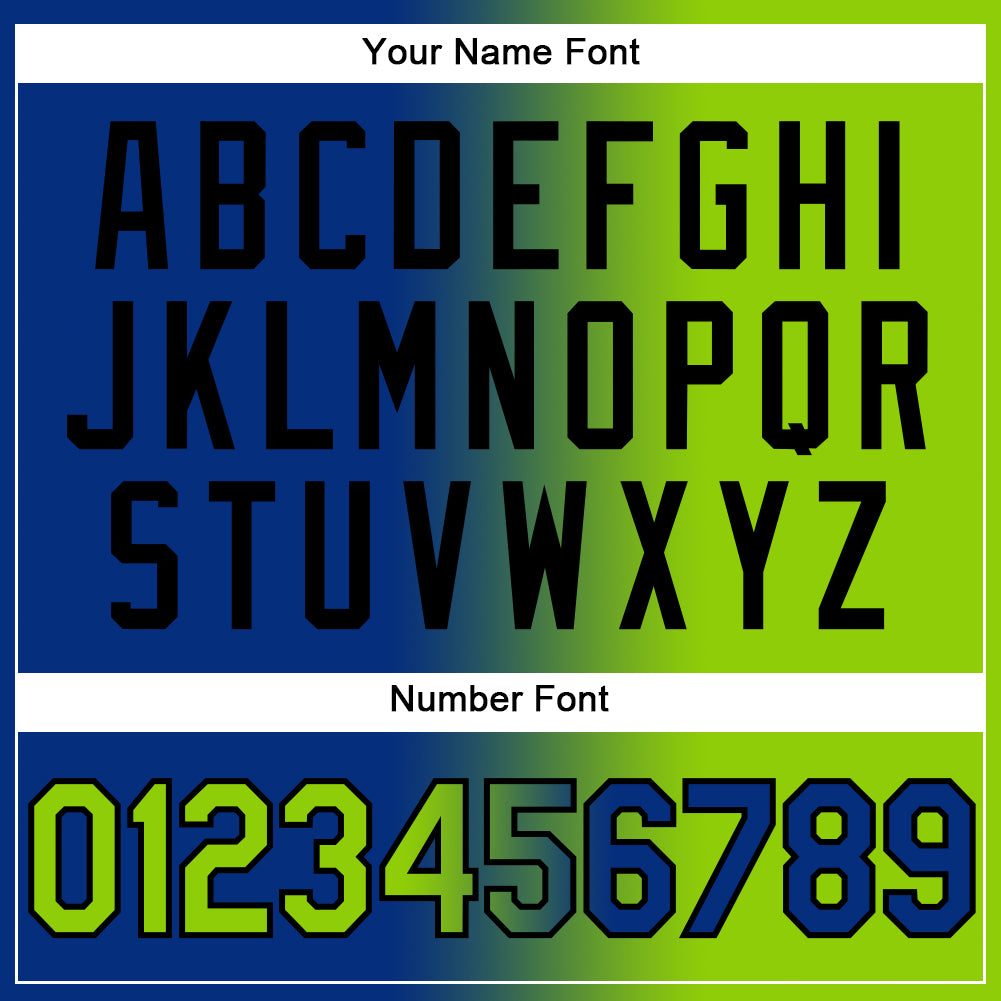 Custom Royal Neon Green-Black Authentic Gradient Fashion Baseball Jersey - Sky-Custom