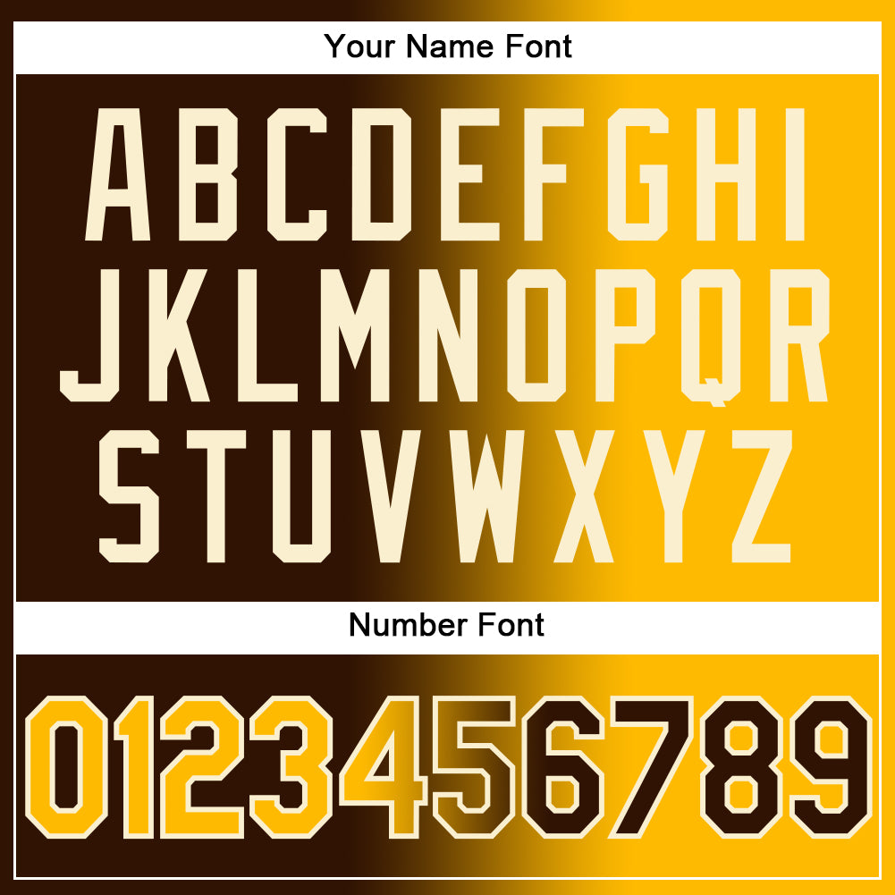 Custom Brown Gold-Cream Authentic Gradient Fashion Baseball Jersey - Sky-Custom