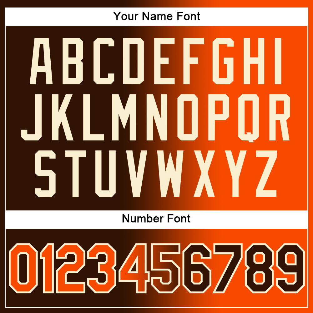 Custom Brown Orange-Cream Authentic Gradient Fashion Baseball Jersey - Sky-Custom