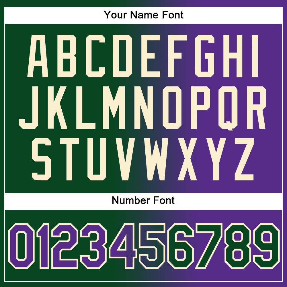 Custom Green Purple-Cream Authentic Gradient Fashion Baseball Jersey - Sky-Custom