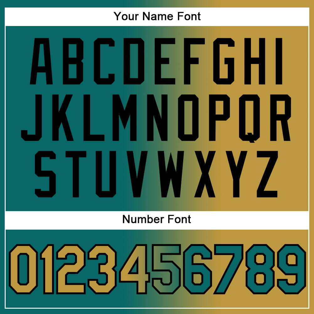 Custom Teal Old Gold-Black Authentic Gradient Fashion Baseball Jersey - Sky-Custom
