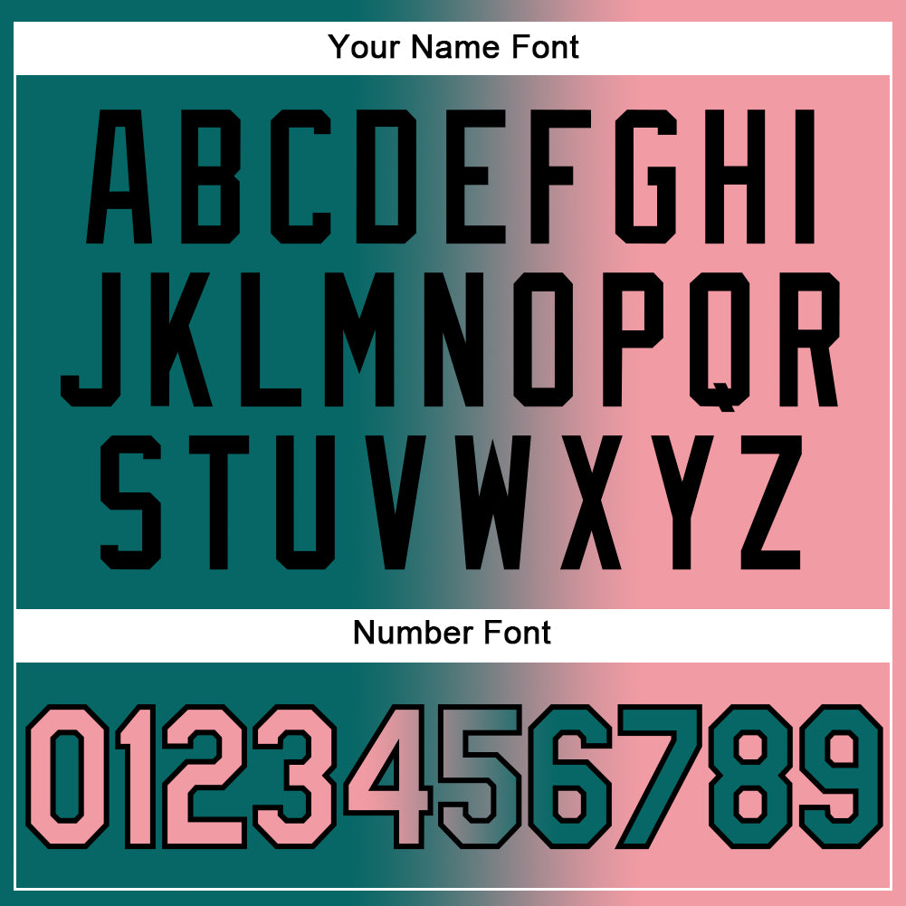 Custom Teal Medium Pink-Black Authentic Gradient Fashion Baseball Jersey - Sky-Custom