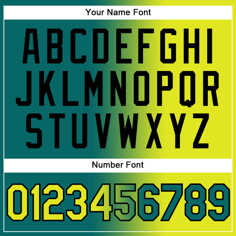 Custom Teal Neon Yellow-Black Authentic Gradient Fashion Baseball Jersey - Sky-Custom