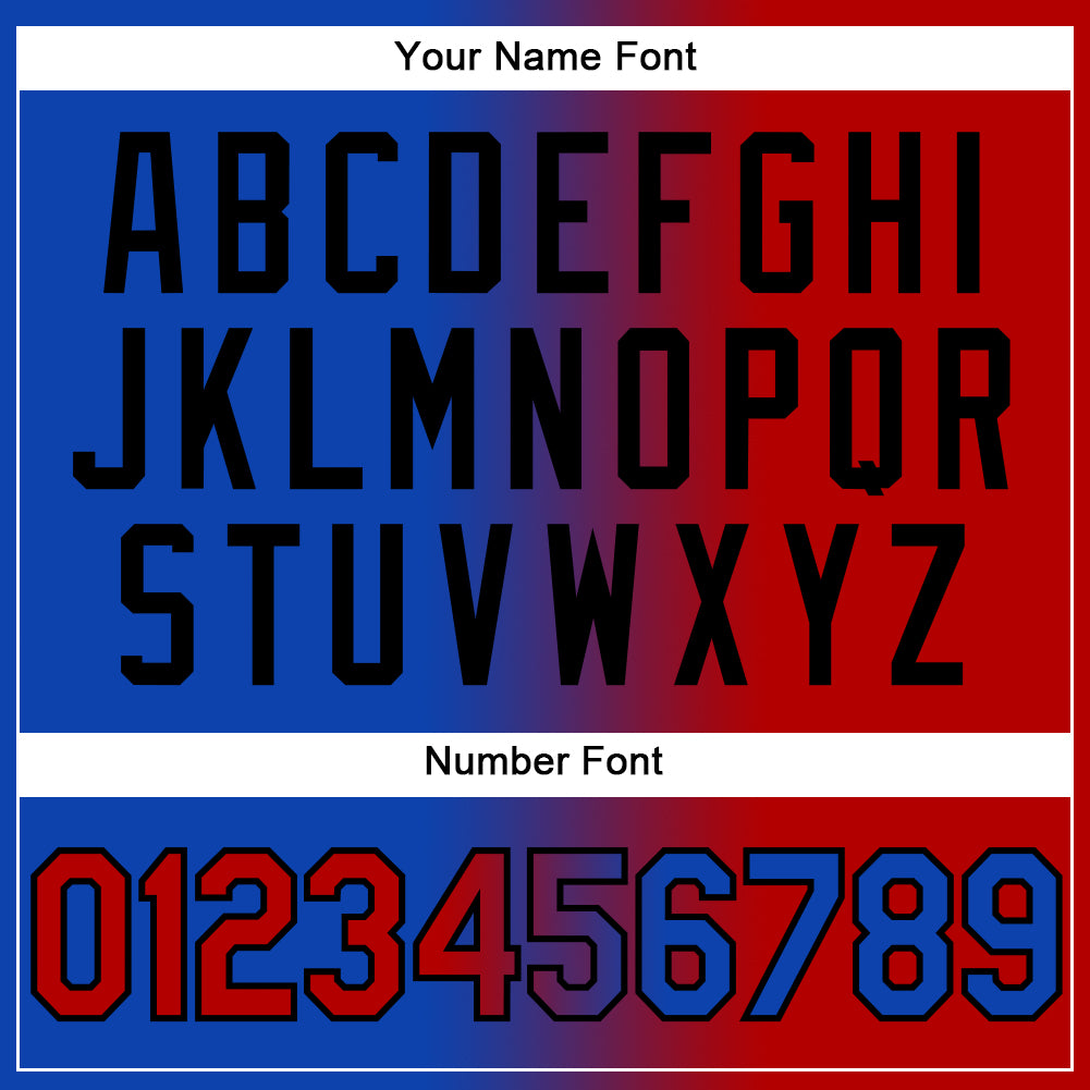 Custom Thunder Blue Red-Black Authentic Gradient Fashion Baseball Jersey - Sky-Custom