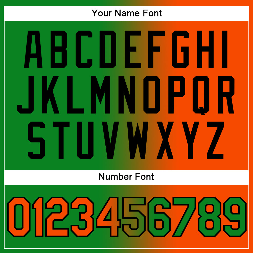 Custom Grass Green Orange-Black Authentic Gradient Fashion Baseball Jersey - Sky-Custom