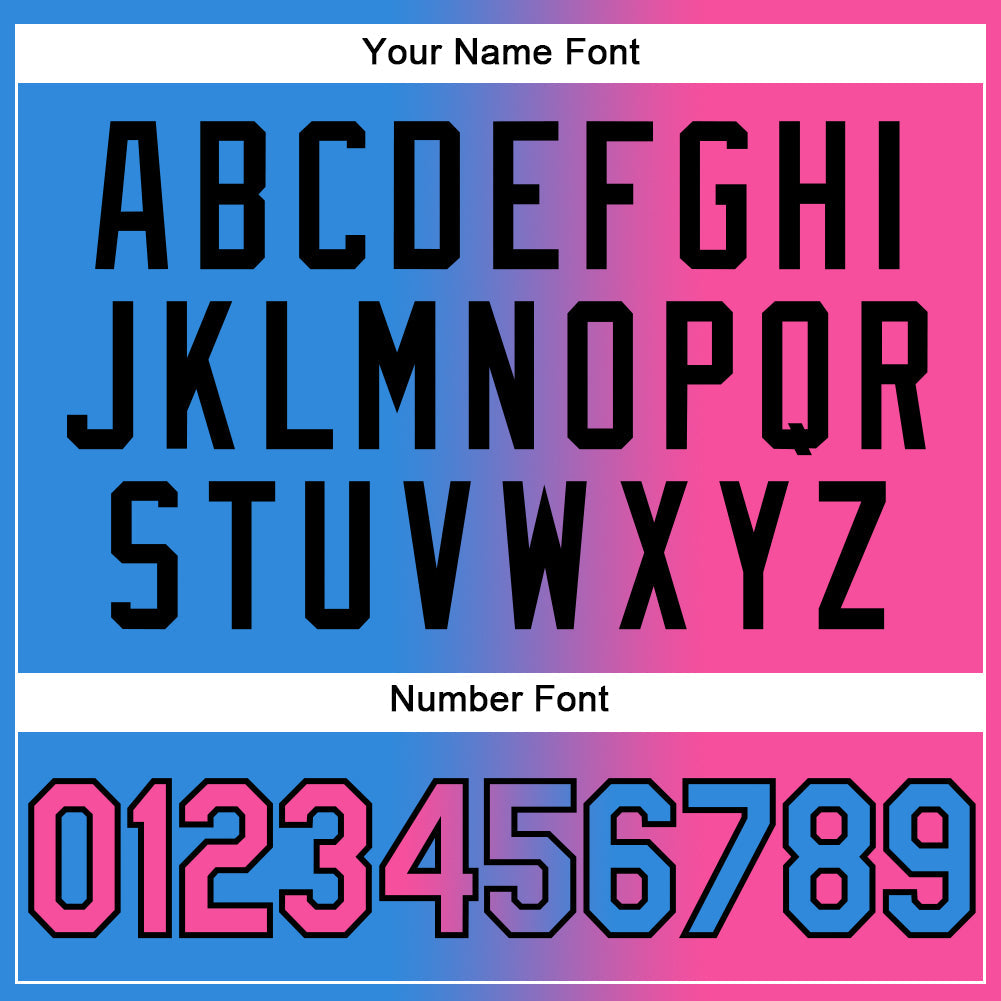 Custom Electric Blue Pink-Black Authentic Gradient Fashion Baseball Jersey - Sky-Custom