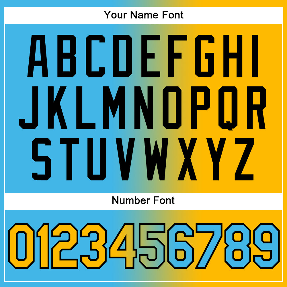 Custom Sky Blue Gold-Black Authentic Gradient Fashion Baseball Jersey - Sky-Custom