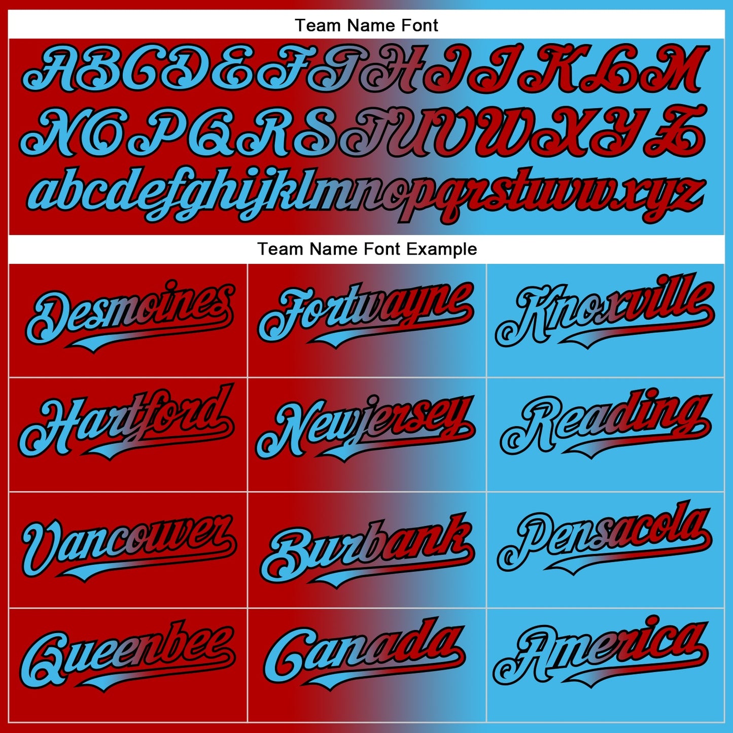 Custom Sky Blue Red-Black Authentic Gradient Fashion Baseball Jersey - Sky-Custom