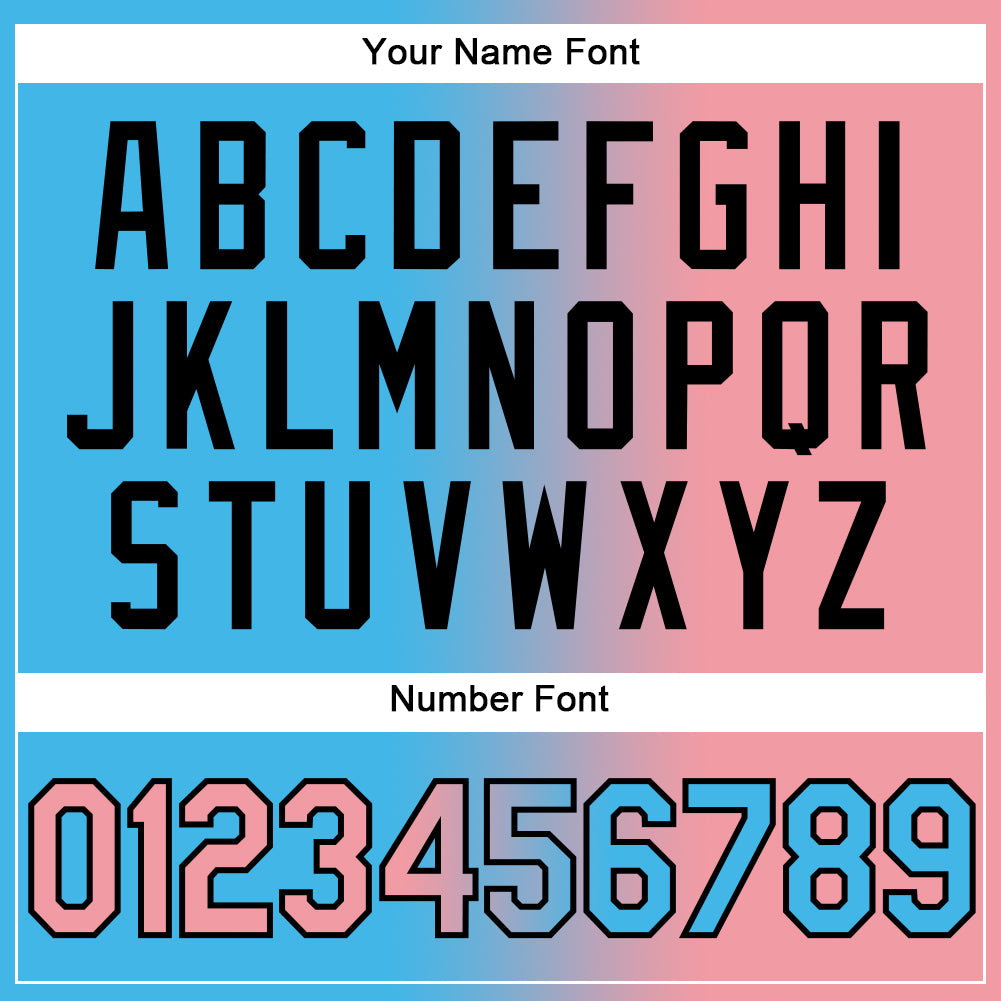 Custom Sky Blue Medium Pink-Black Authentic Gradient Fashion Baseball Jersey - Sky-Custom