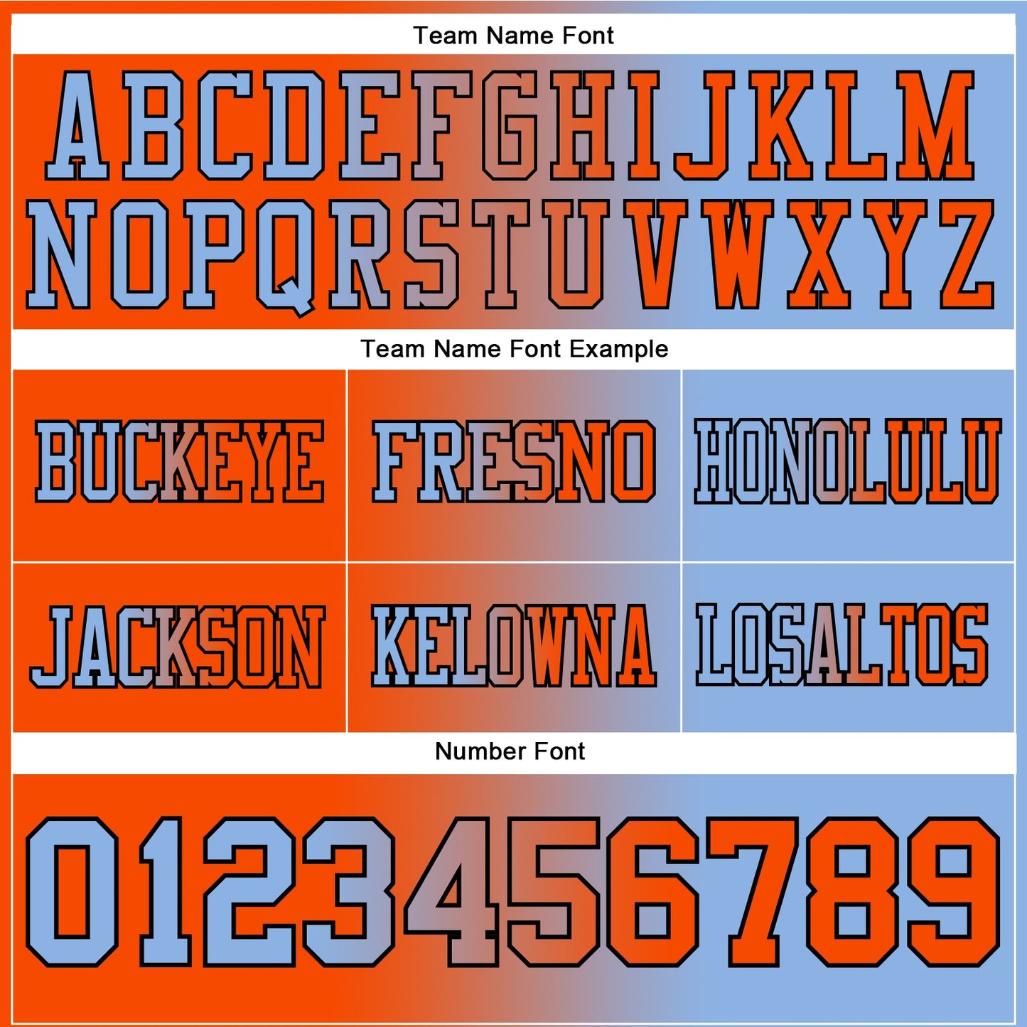 Custom Light Blue Orange-Black Mesh Authentic Gradient Fashion Football Jersey - Sky-Custom