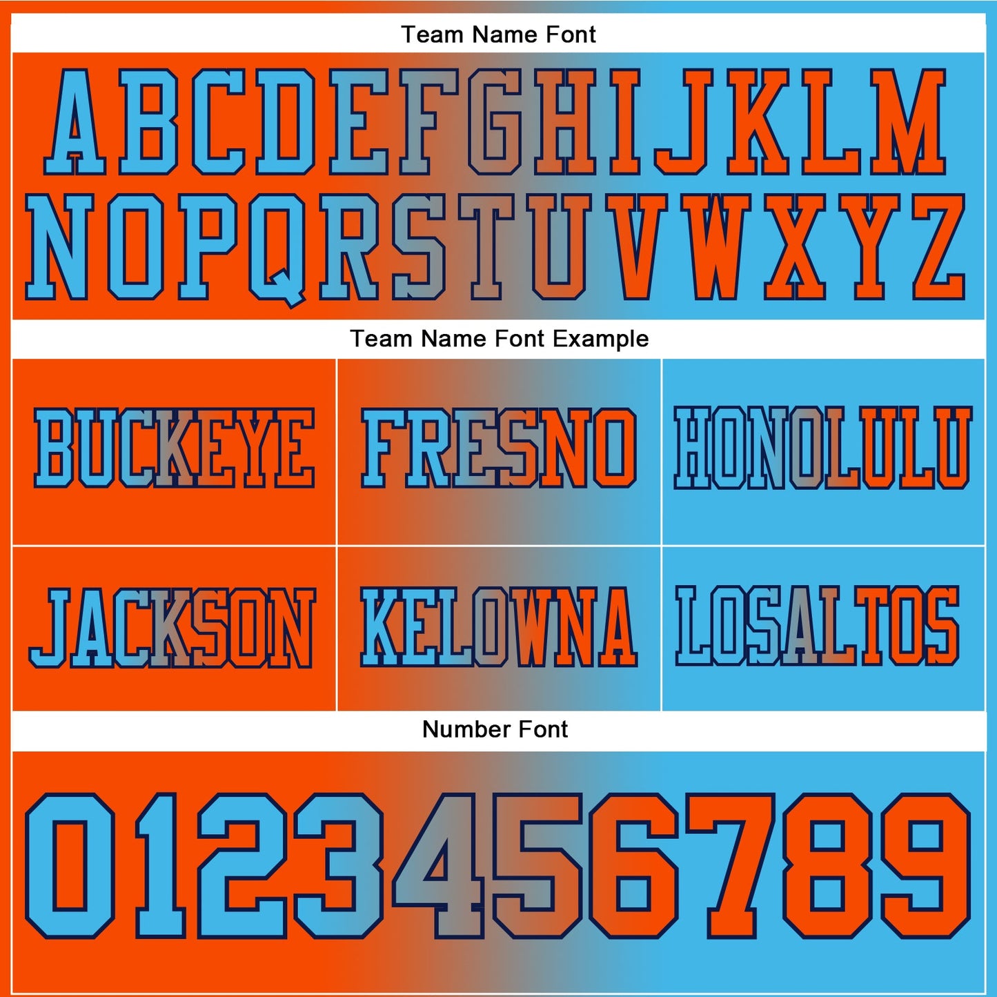 Custom Sky Blue Orange-Navy Mesh Authentic Gradient Fashion Football Jersey - Sky-Custom