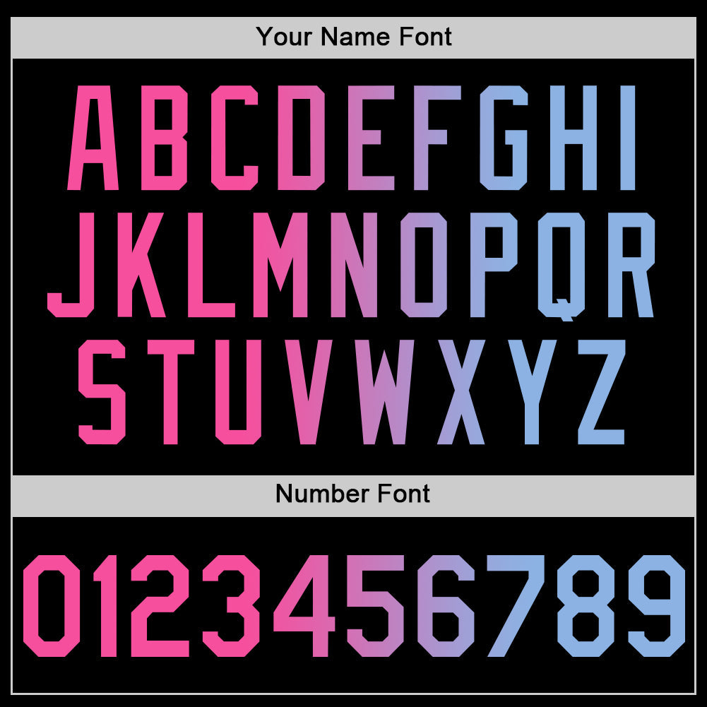 Custom Black Pink-Light Blue Authentic Gradient Fashion Baseball Jersey - Sky-Custom