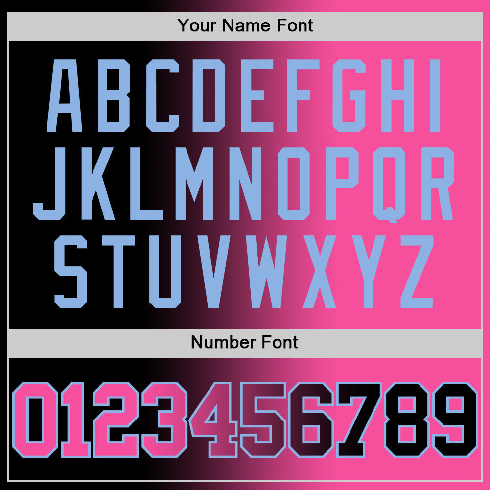 Custom Black Pink-Light Blue Authentic Gradient Fashion Basketball Jersey - Sky-Custom