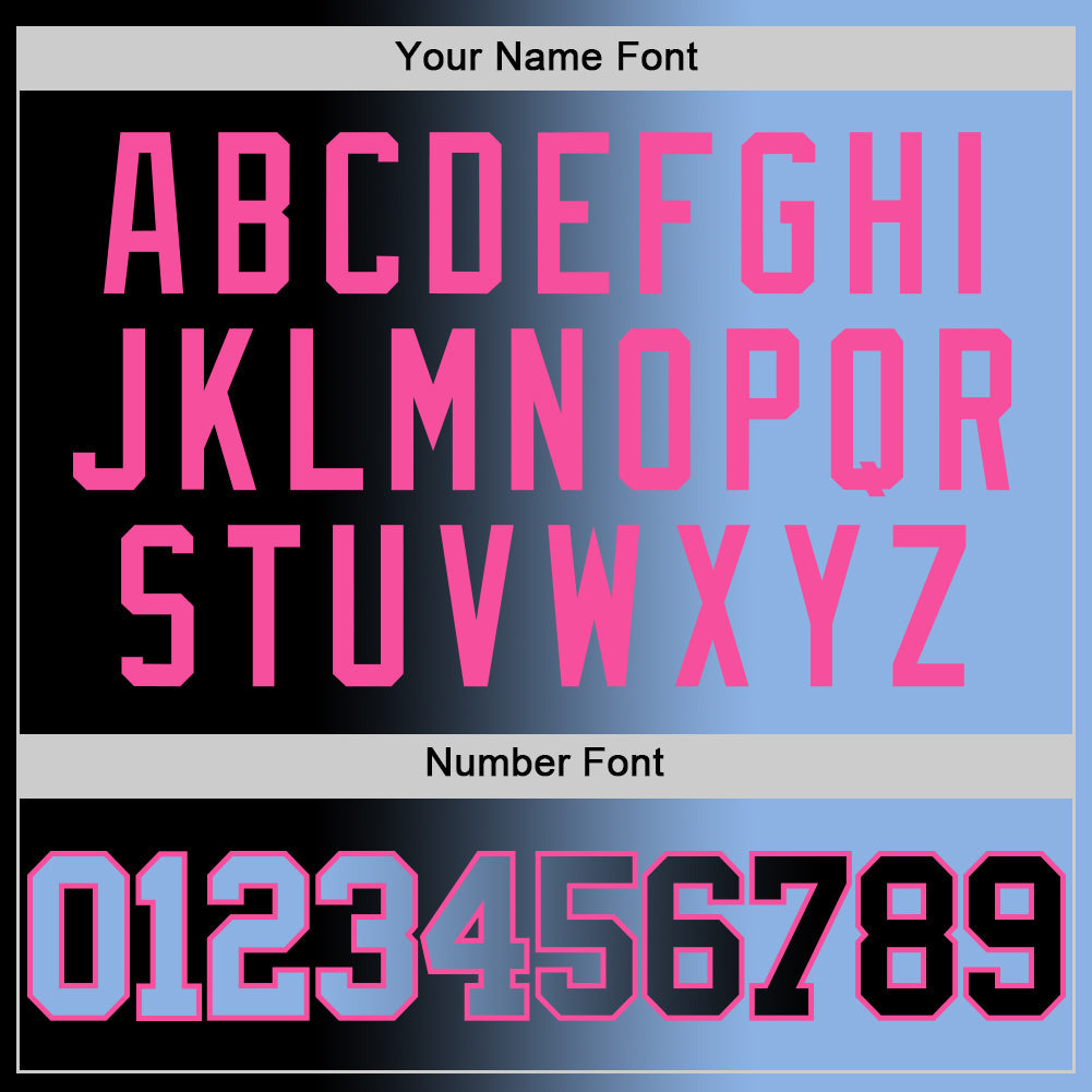 Custom Black Light Blue-Pink Authentic Gradient Fashion Basketball Jersey - Sky-Custom