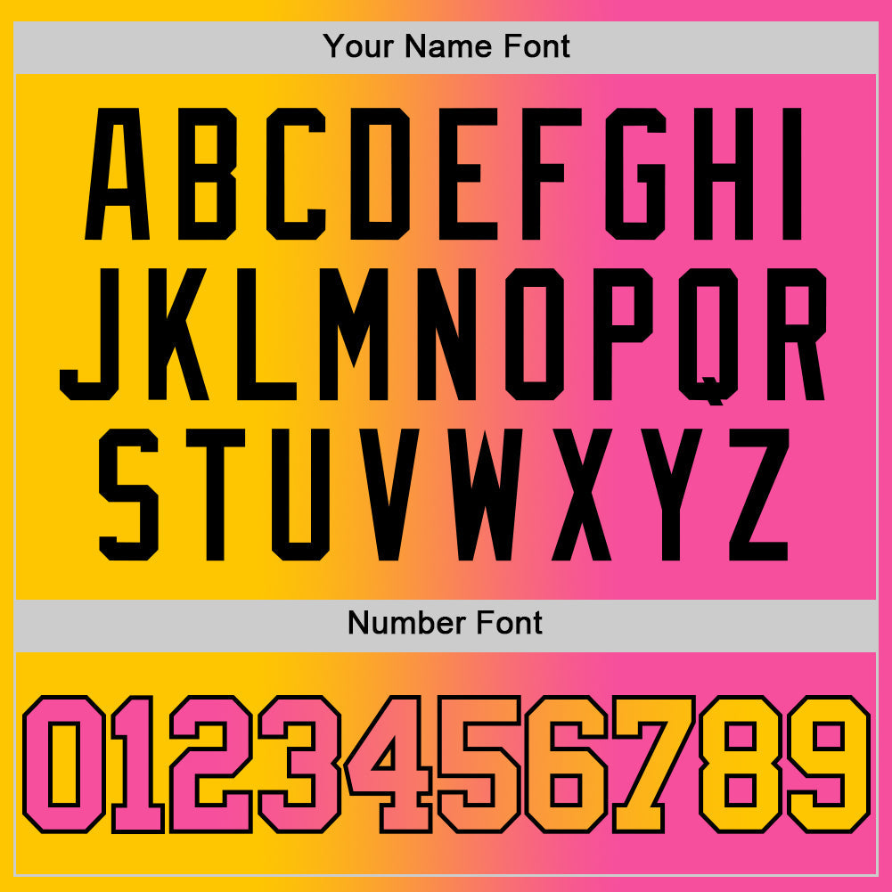 Custom Yellow Pink-Black Authentic Gradient Fashion Basketball Jersey - Sky-Custom