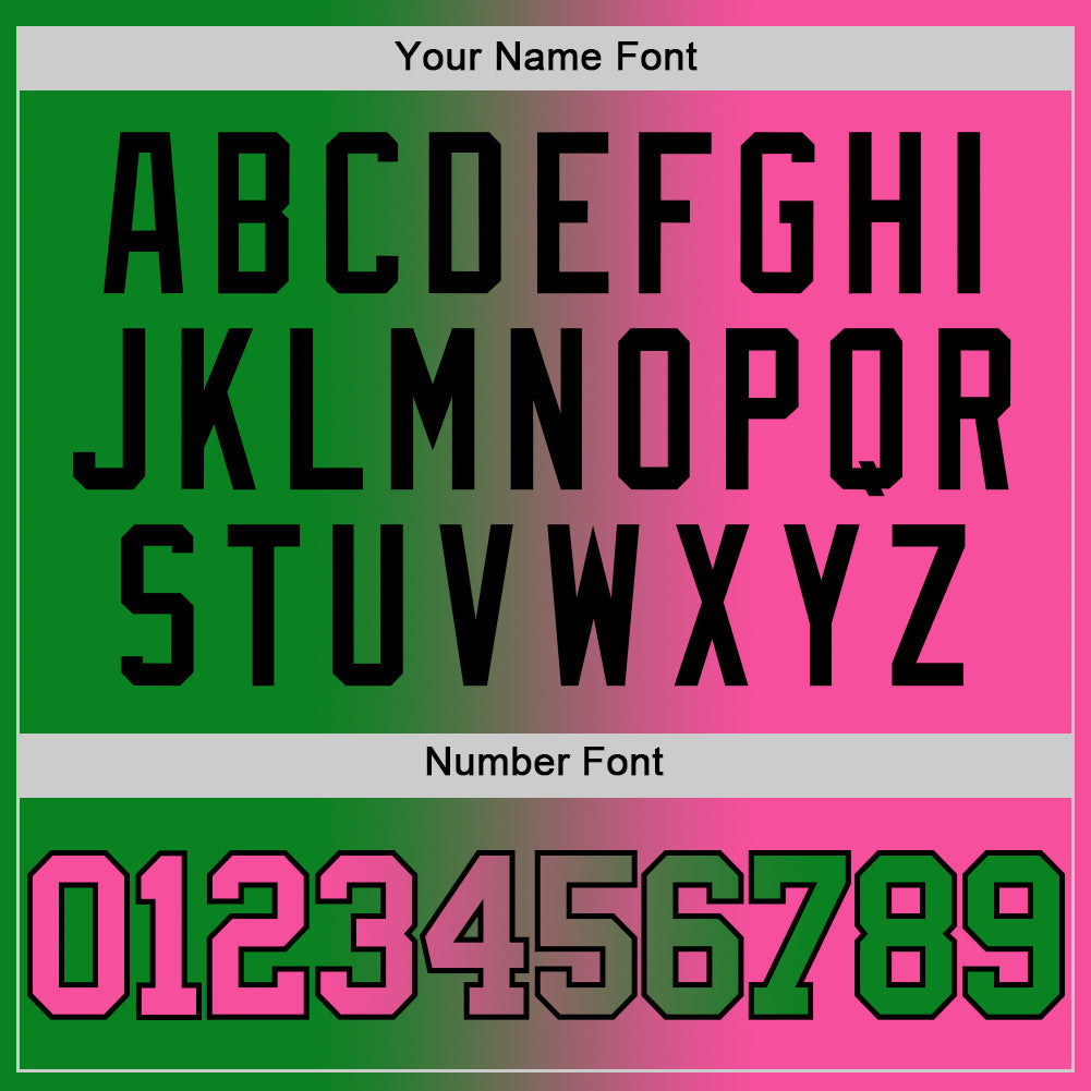 Custom Grass Green Pink-Black Authentic Gradient Fashion Basketball Jersey - Sky-Custom