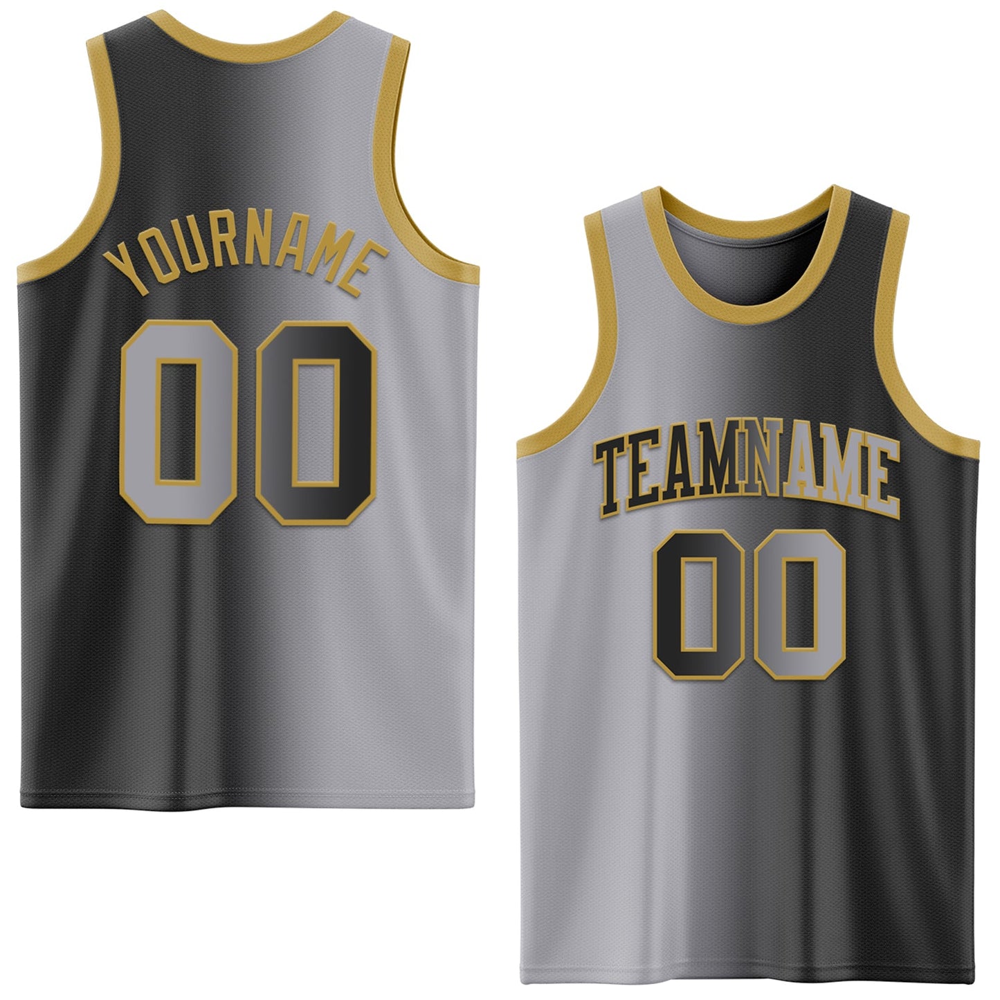 Custom Black Gray-Old Gold Authentic Gradient Fashion Basketball Jersey - Sky-Custom