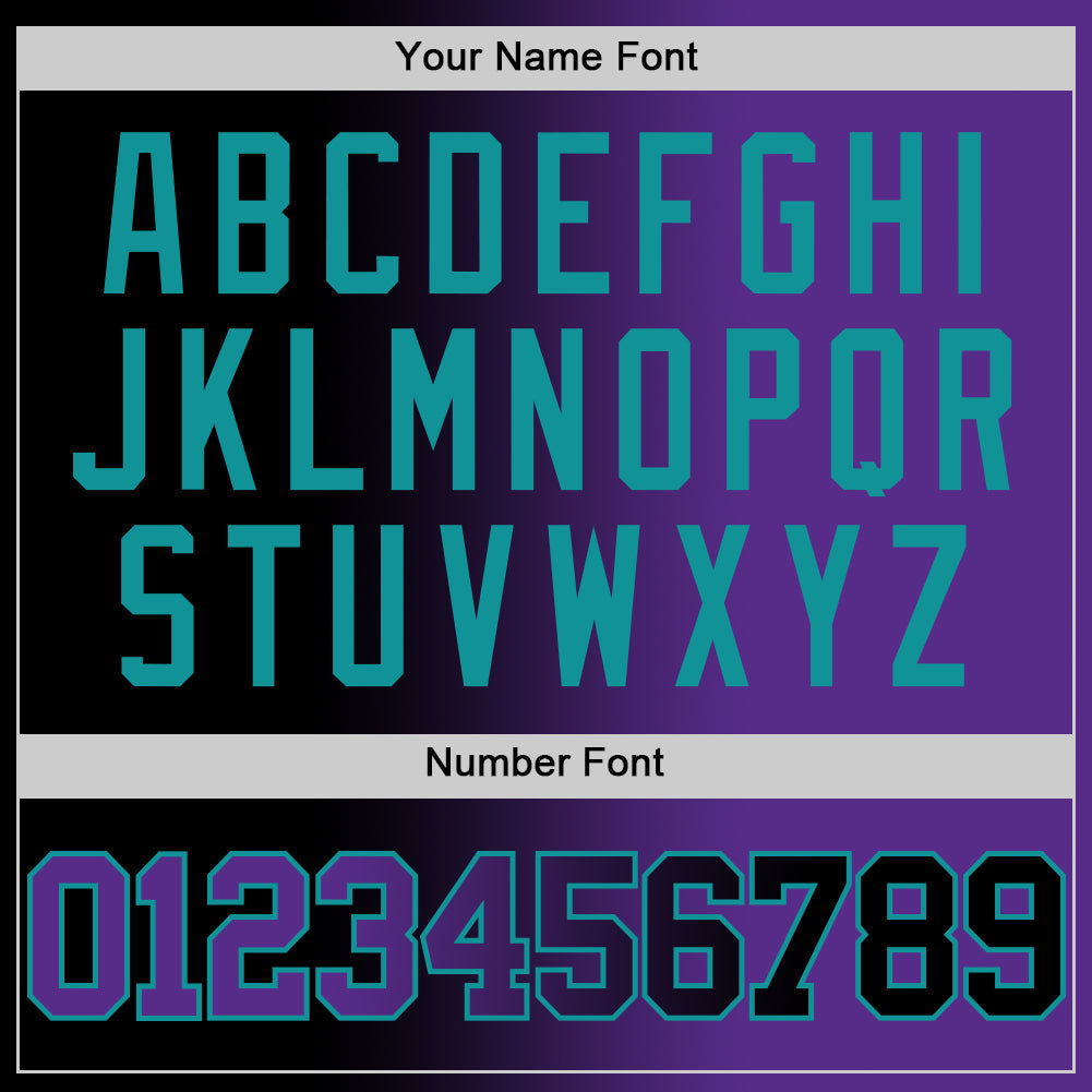 Custom Black Purple-Teal Authentic Gradient Fashion Basketball Jersey - Sky-Custom