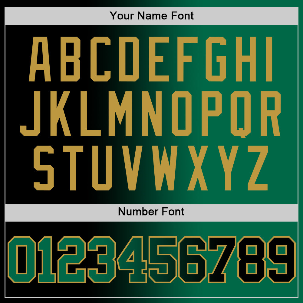 Custom Black Kelly Green-Old Gold Authentic Gradient Fashion Basketball Jersey - Sky-Custom