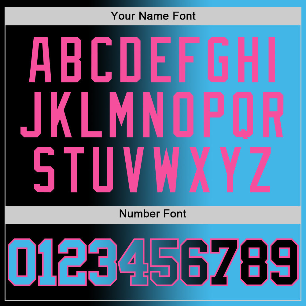 Custom Black Sky Blue-Pink Authentic Gradient Fashion Basketball Jersey - Sky-Custom