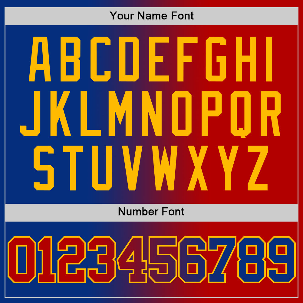 Custom Royal Red-Gold Authentic Gradient Fashion Basketball Jersey - Sky-Custom