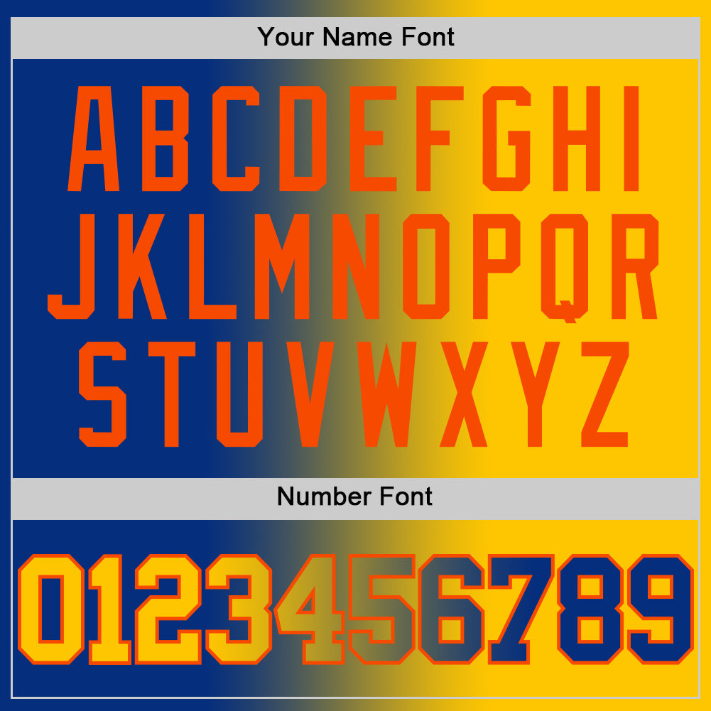 Custom Royal Yellow-Orange Authentic Gradient Fashion Basketball Jersey - Sky-Custom