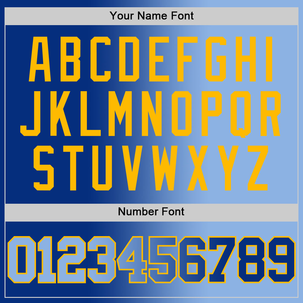 Custom Royal Light Blue-Gold Authentic Gradient Fashion Basketball Jersey - Sky-Custom