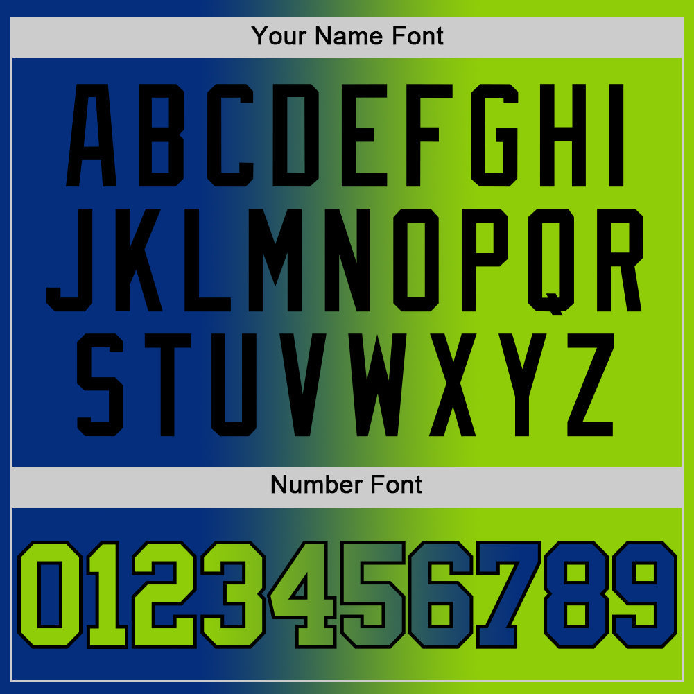 Custom Royal Neon Green-Black Authentic Gradient Fashion Basketball Jersey - Sky-Custom