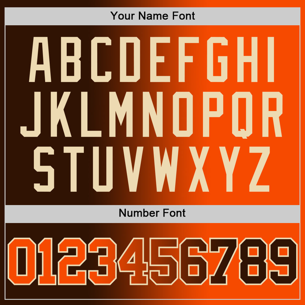 Custom Brown Orange-Cream Authentic Gradient Fashion Basketball Jersey - Sky-Custom