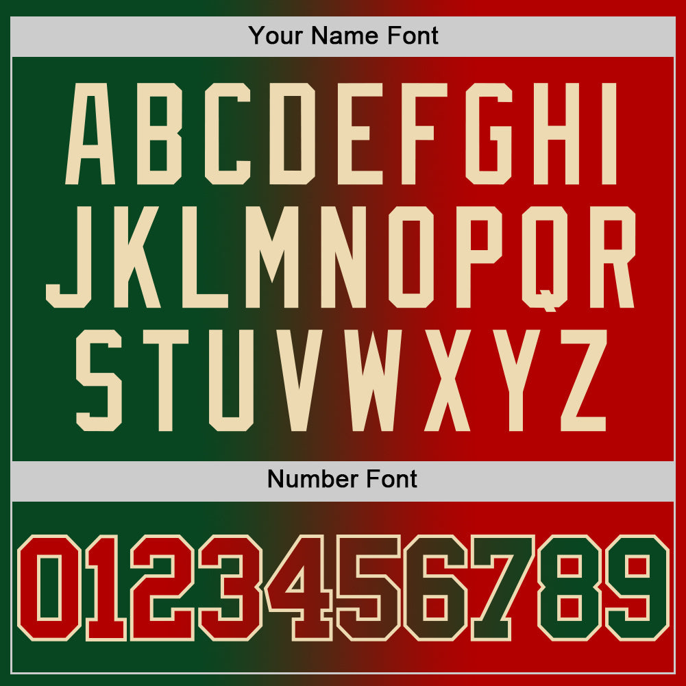 Custom Green Red-Cream Authentic Gradient Fashion Basketball Jersey - Sky-Custom