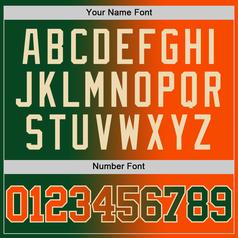 Custom Green Orange-Cream Authentic Gradient Fashion Basketball Jersey - Sky-Custom