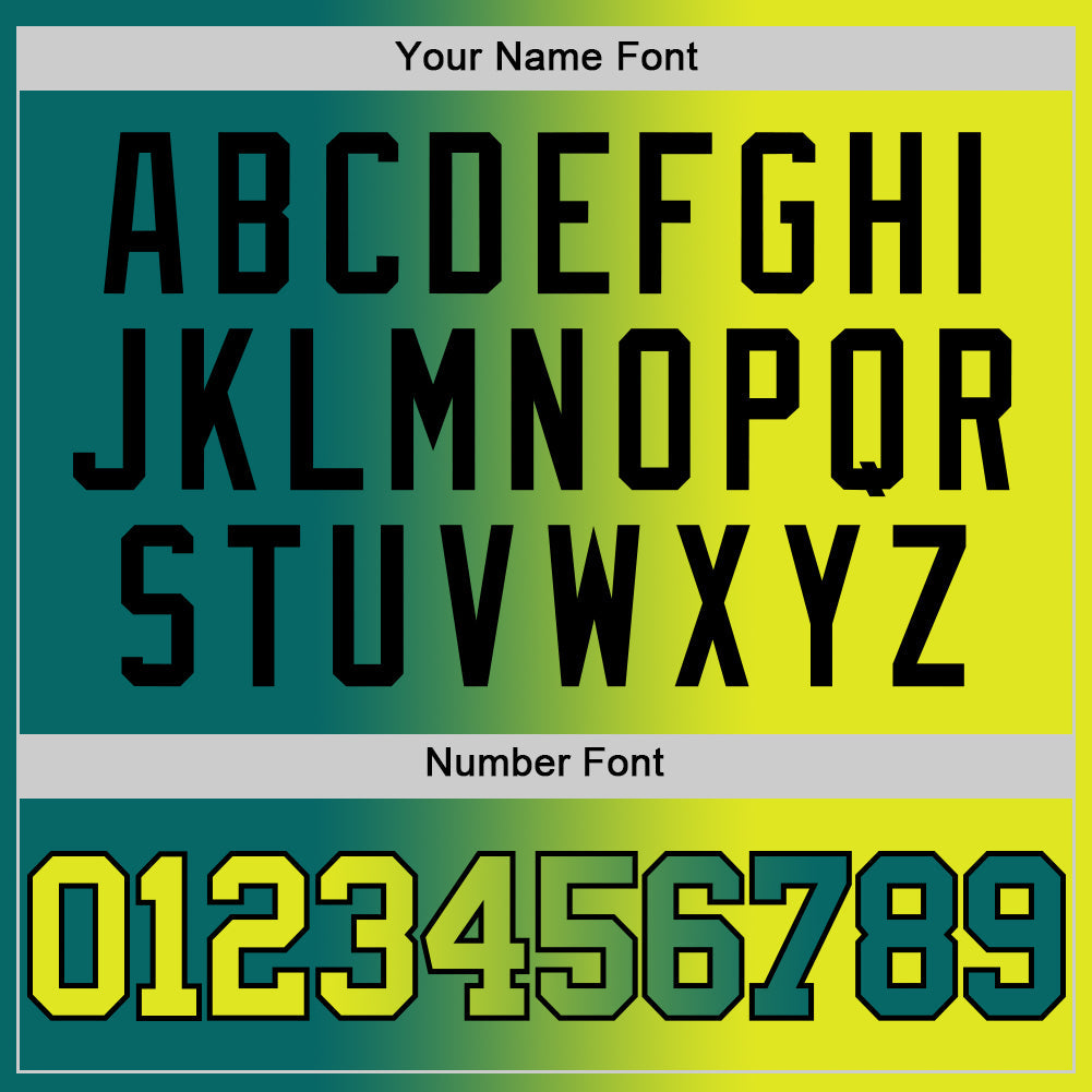 Custom Teal Neon Yellow-Black Authentic Gradient Fashion Basketball Jersey - Sky-Custom