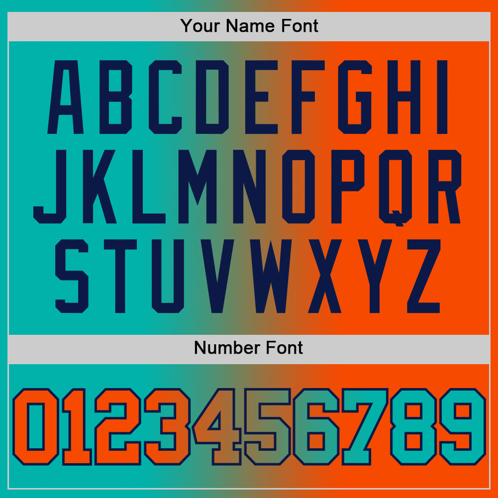 Custom Aqua Orange-Navy Authentic Gradient Fashion Basketball Jersey - Sky-Custom