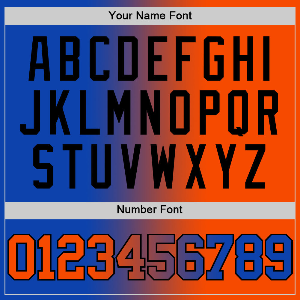 Custom Thunder Blue Orange-Black Authentic Gradient Fashion Basketball Jersey - Sky-Custom