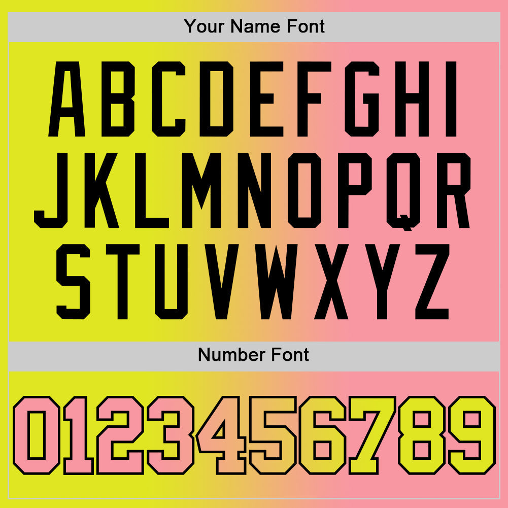 Custom Neon Yellow Medium Pink-Black Authentic Gradient Fashion Basketball Jersey - Sky-Custom