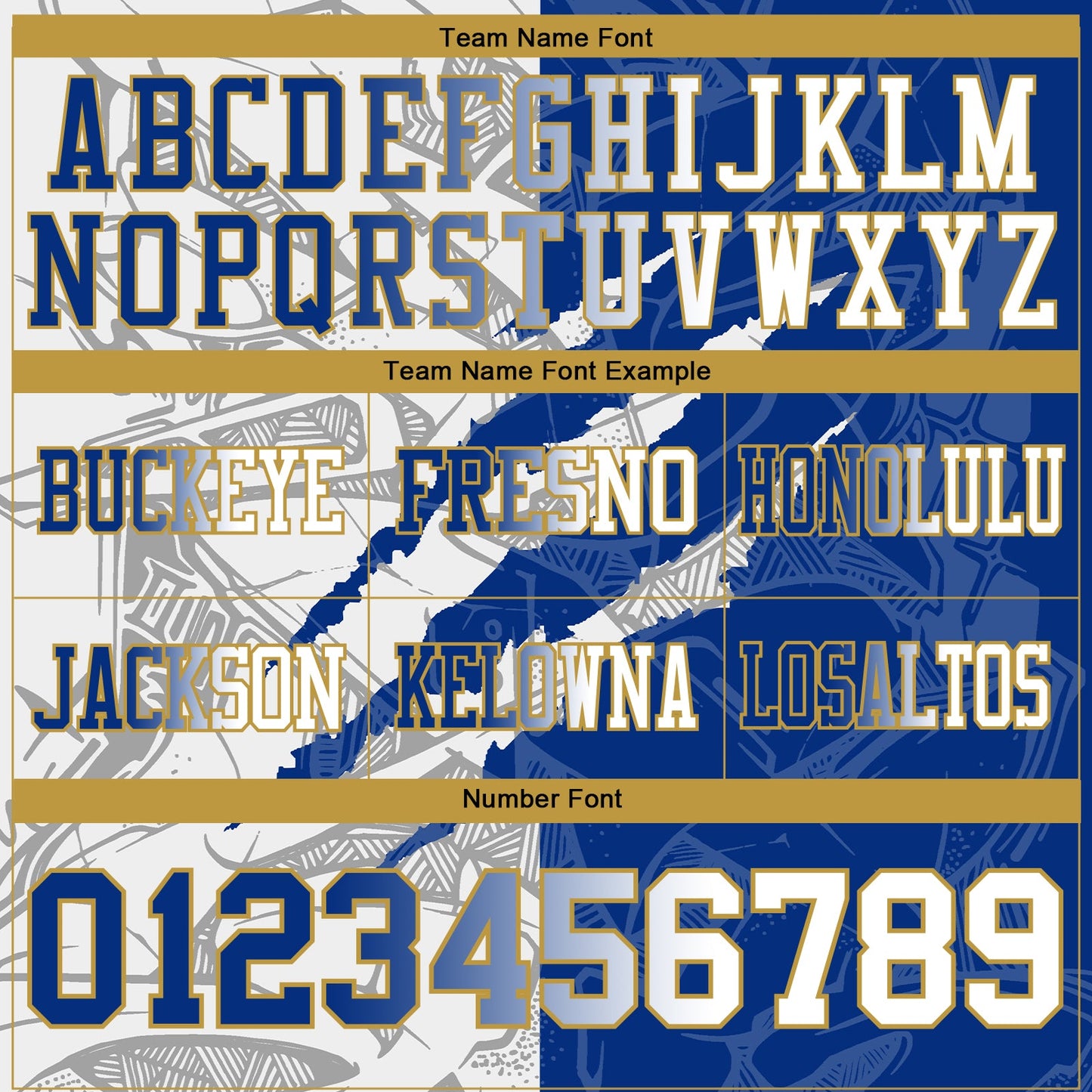 Custom Royal White-Old Gold Mesh Authentic Gradient Fashion Scratch Football Jersey - Sky-Custom