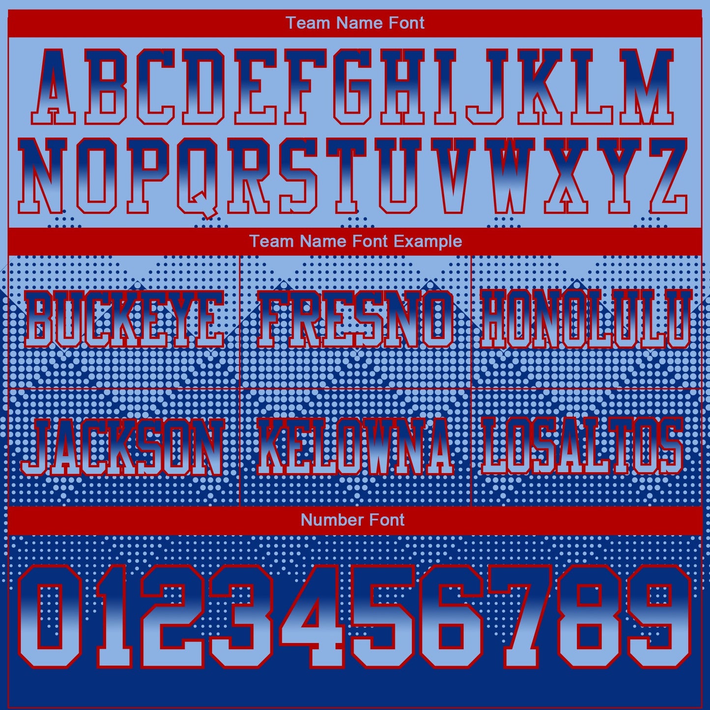 Custom Light Blue Royal-Red Mesh Authentic Gradient Square Shape Flag Football Jersey - Sky-Custom