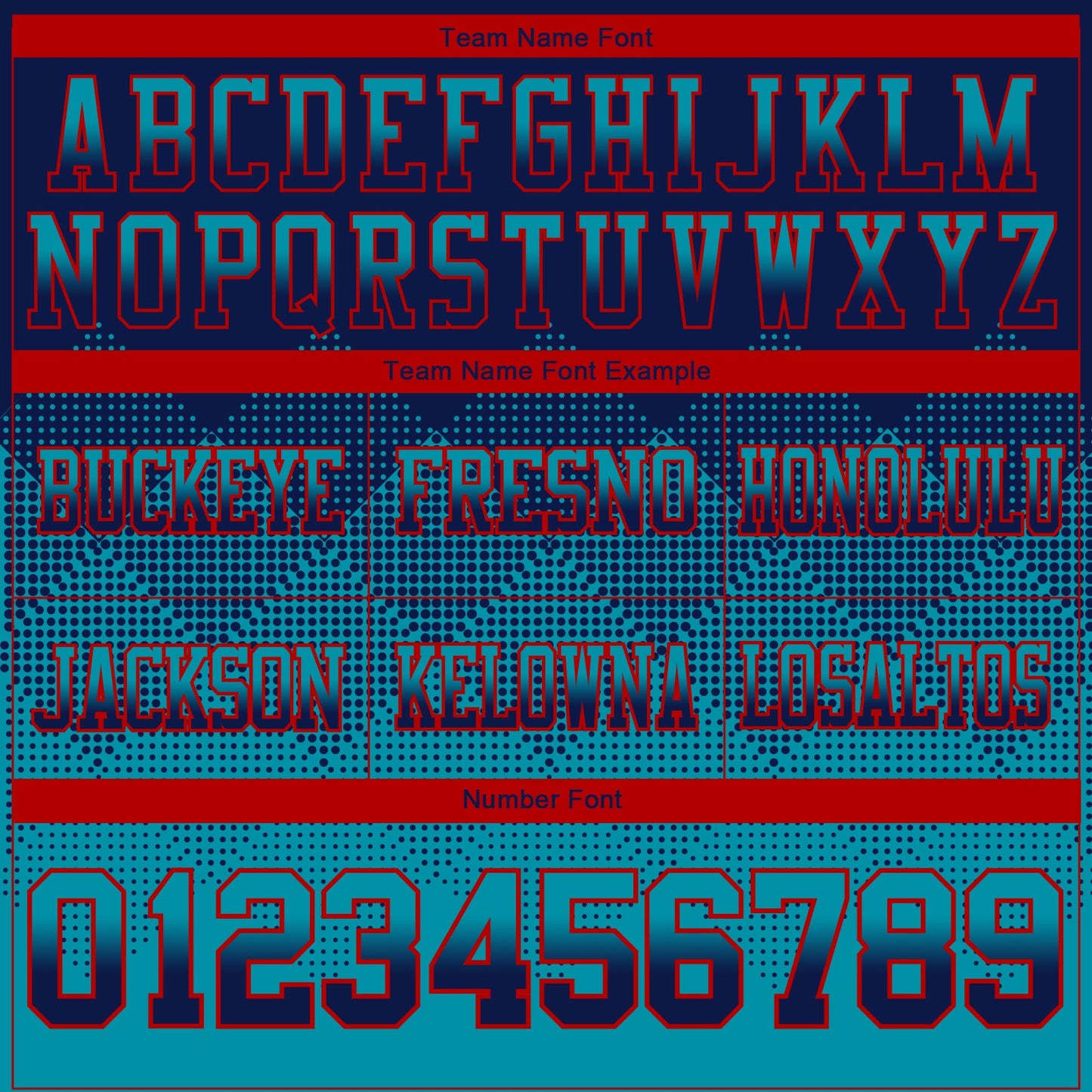 Custom Navy Teal-Red Mesh Authentic Gradient Square Shape Flag Football Jersey - Sky-Custom