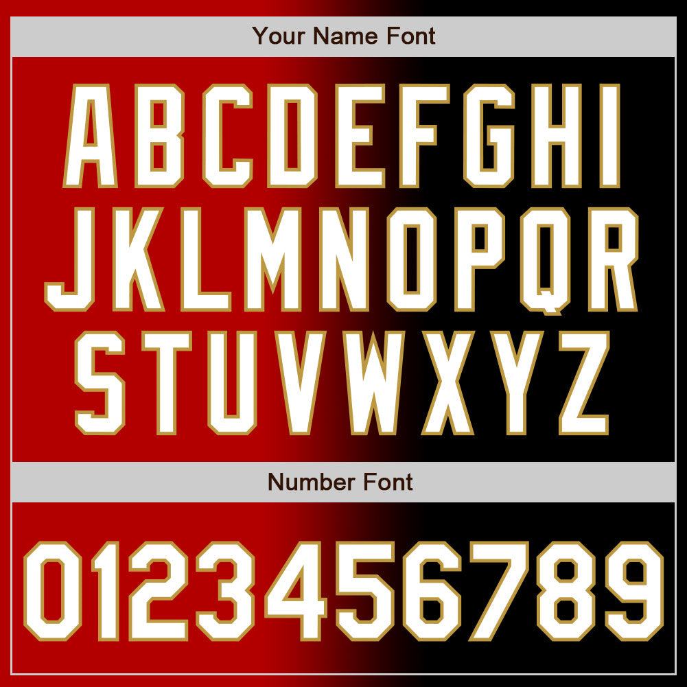 Custom Black White Red-Old Gold Authentic Gradient Fashion Baseball Jersey - Sky-Custom