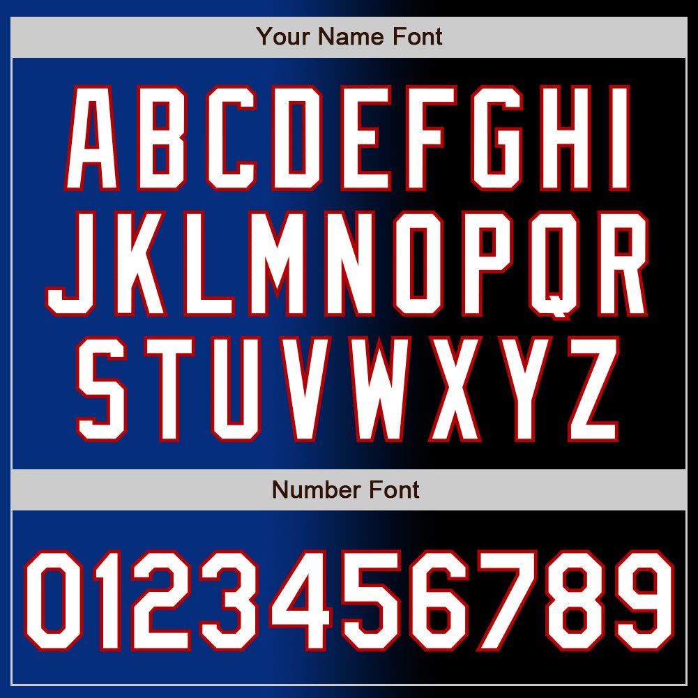 Custom Black White Royal-Red Authentic Gradient Fashion Baseball Jersey - Sky-Custom