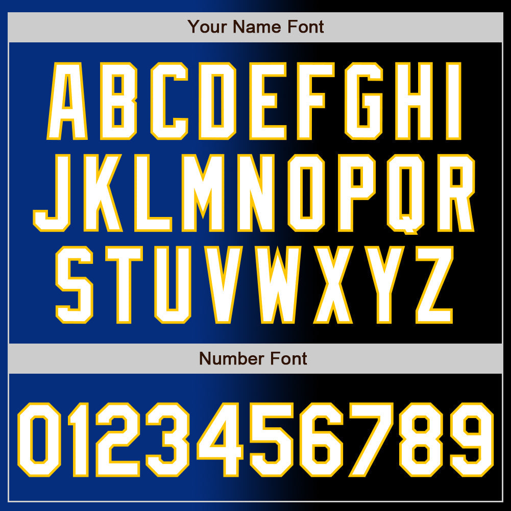 Custom Black White Royal-Yellow Authentic Gradient Fashion Baseball Jersey - Sky-Custom