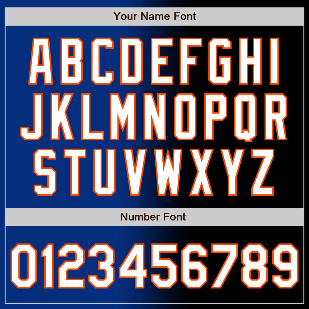 Custom Black White Royal-Orange Authentic Gradient Fashion Baseball Jersey - Sky-Custom