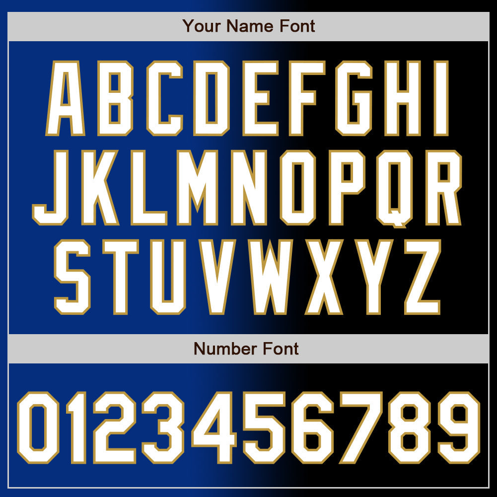 Custom Black White Royal-Old Gold Authentic Gradient Fashion Baseball Jersey - Sky-Custom