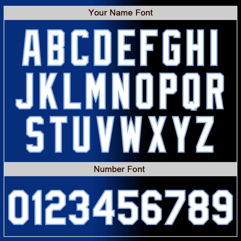 Custom Black White Royal-Light Blue Authentic Gradient Fashion Baseball Jersey - Sky-Custom