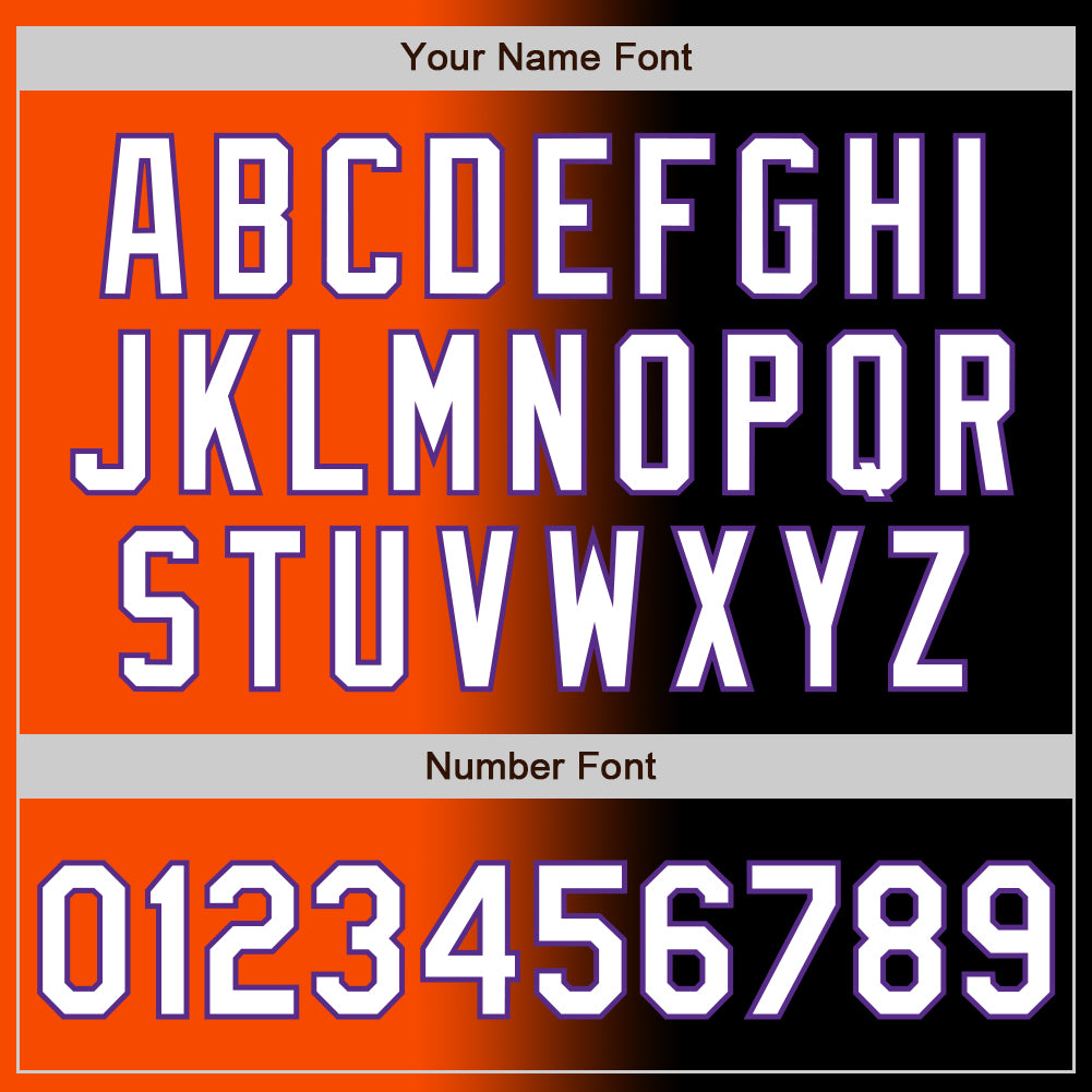 Custom Black White Orange-Purple Authentic Gradient Fashion Baseball Jersey - Sky-Custom