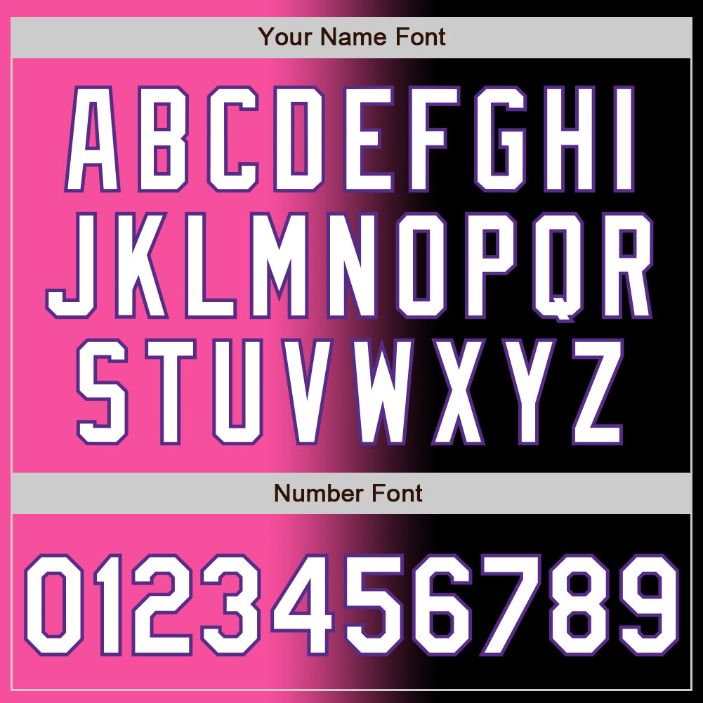 Custom Black White Pink-Purple Authentic Gradient Fashion Baseball Jersey - Sky-Custom
