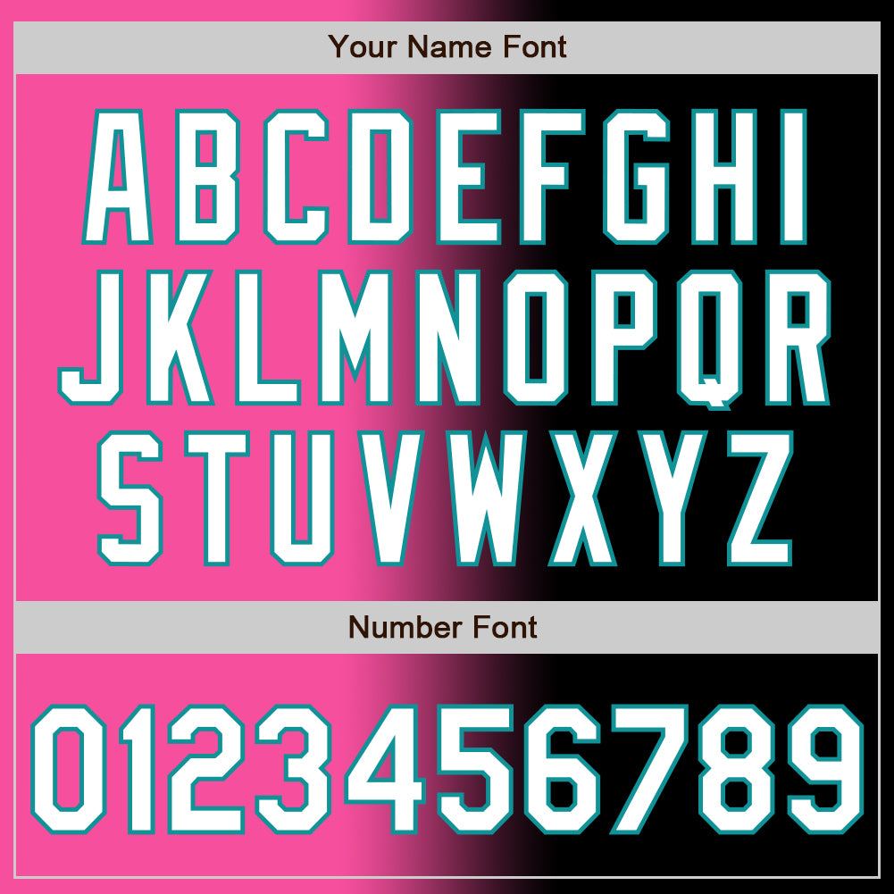 Custom Black White Pink-Teal Authentic Gradient Fashion Baseball Jersey - Sky-Custom